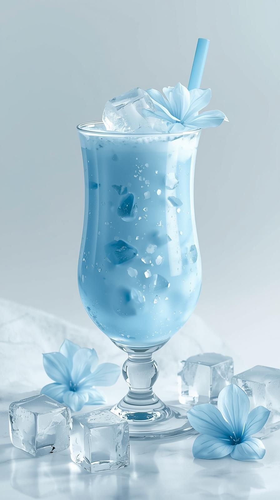 Ice Blue Mocktail Summer Drink