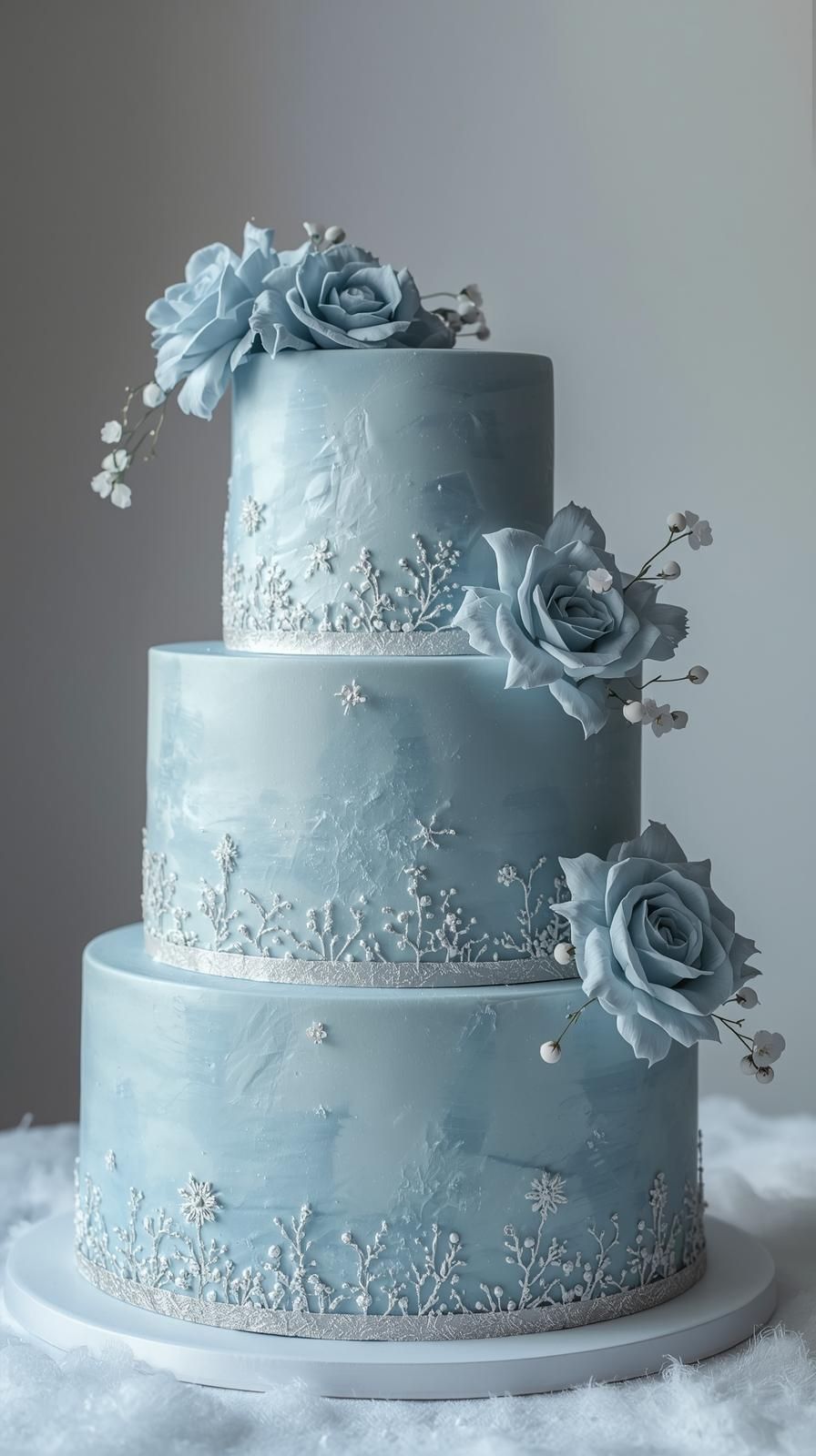 Ice Blue Wedding Cake