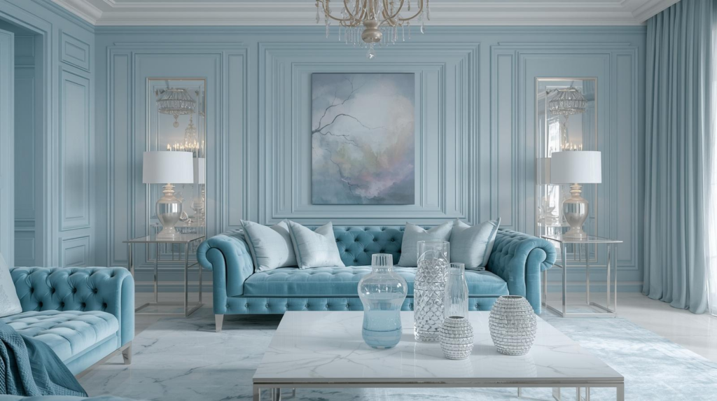 Ice blue interiors