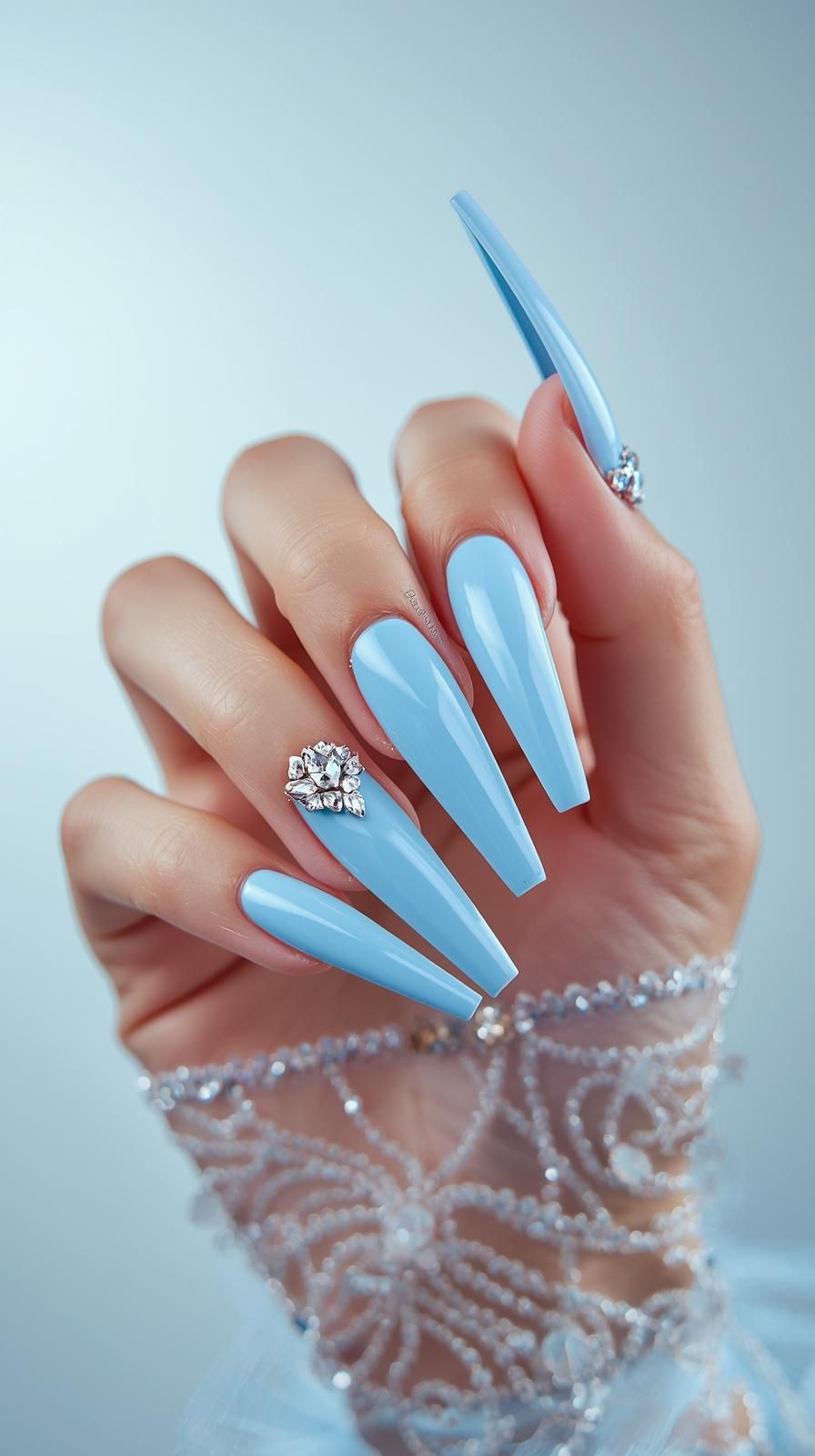 Ice Blue Nails