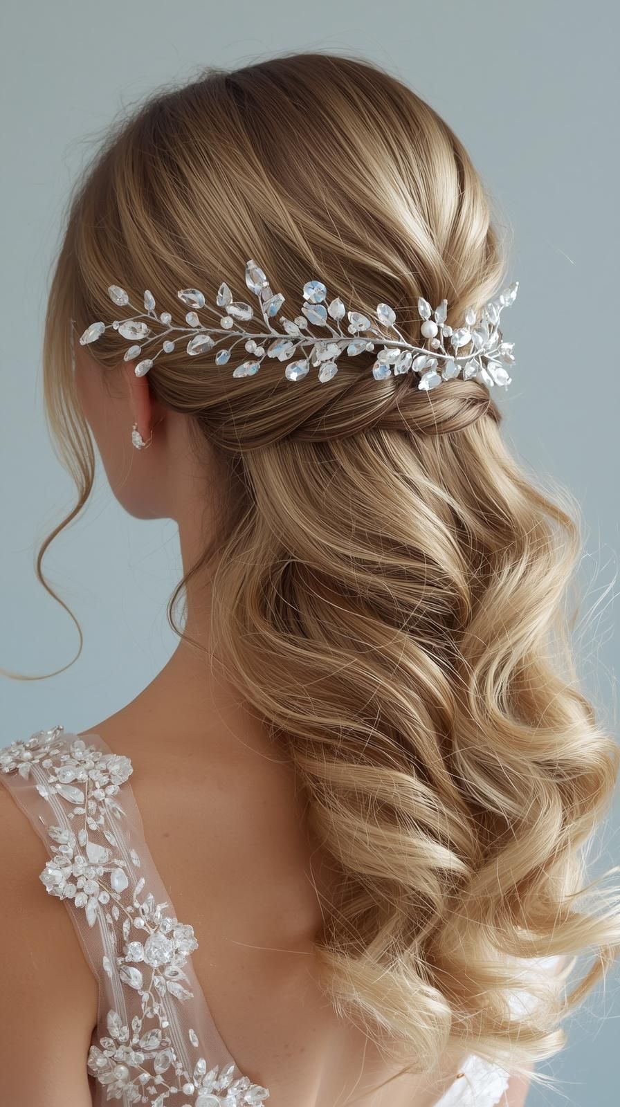 Ice Blue Bridal Hair Accessories