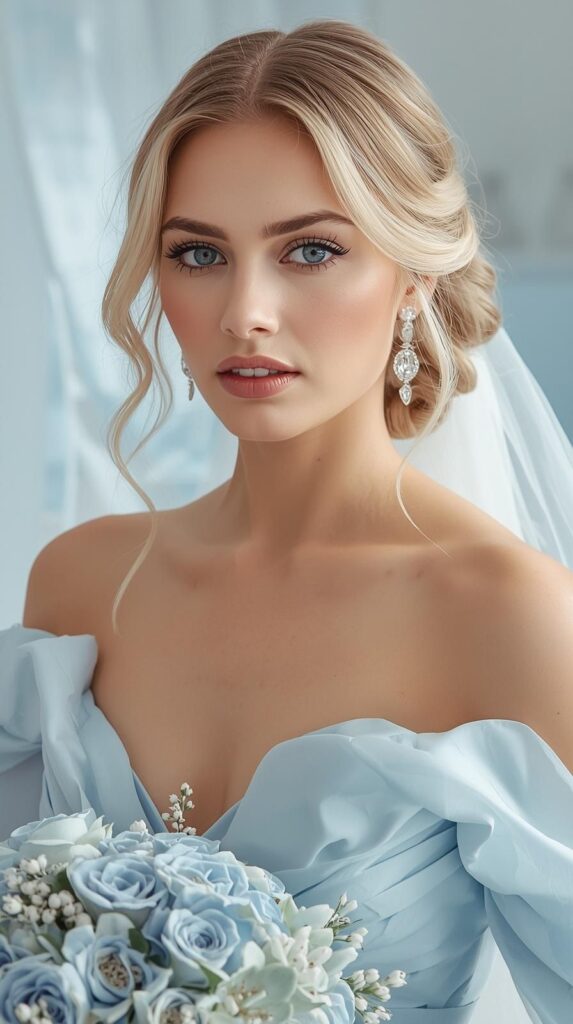 Ice Blue Bridal Look