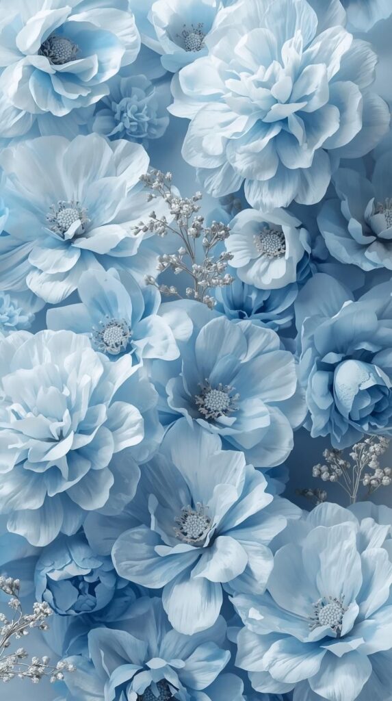 Floral Ice Blue Wallpapers
