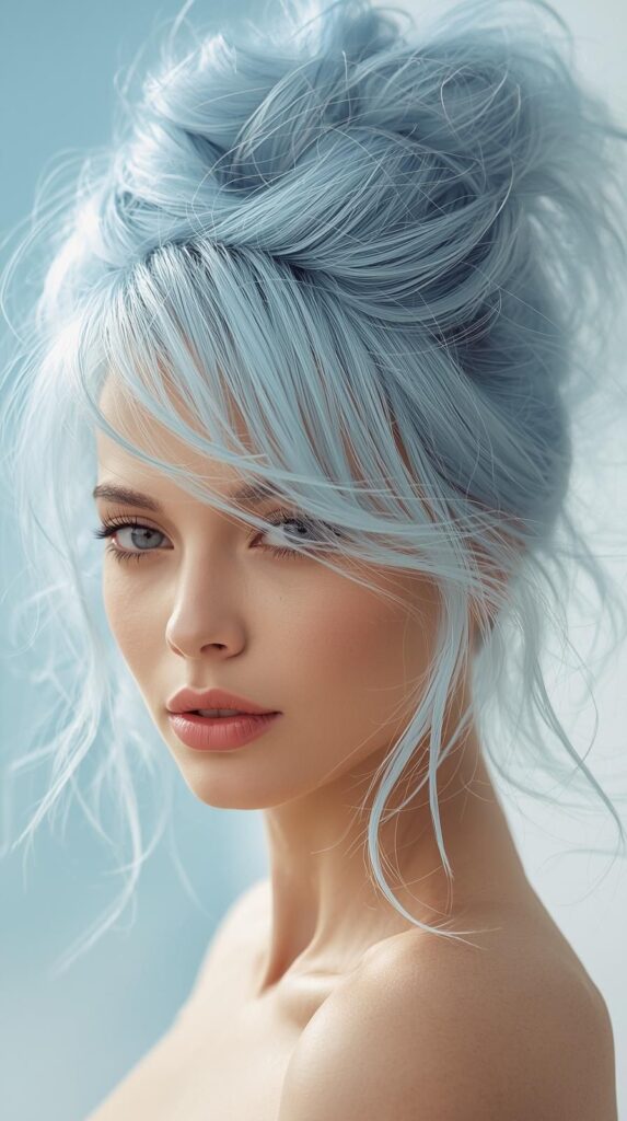 Ice Blue Messy Bun
