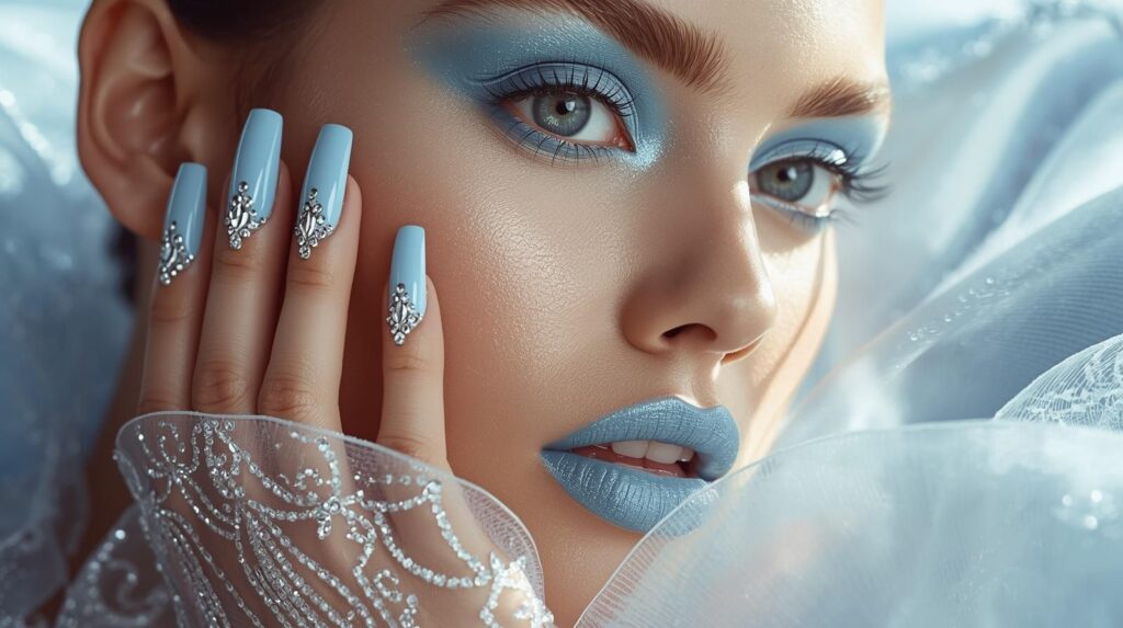 Ice Blue Nails