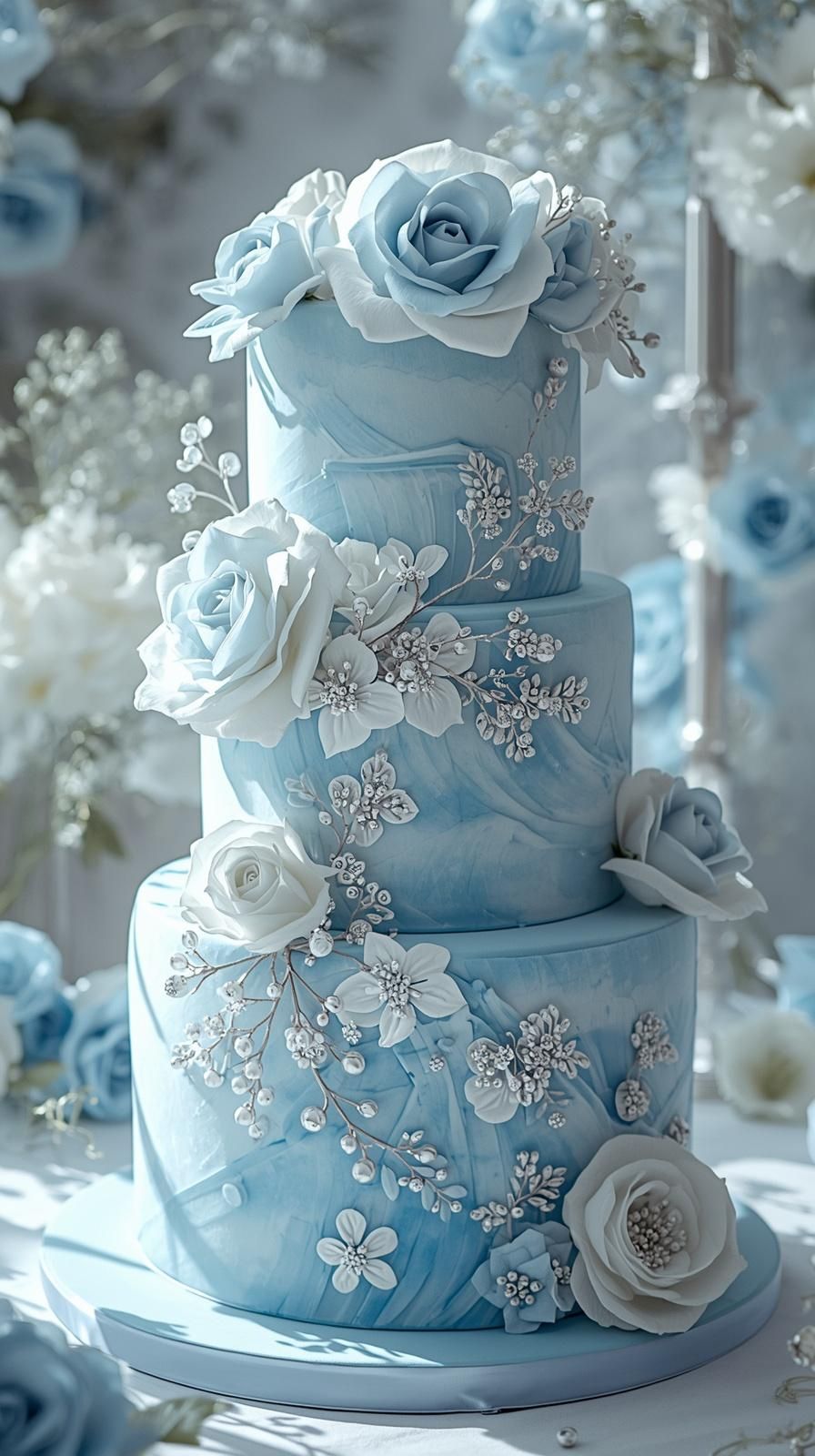 Ice Blue Wedding Cakes