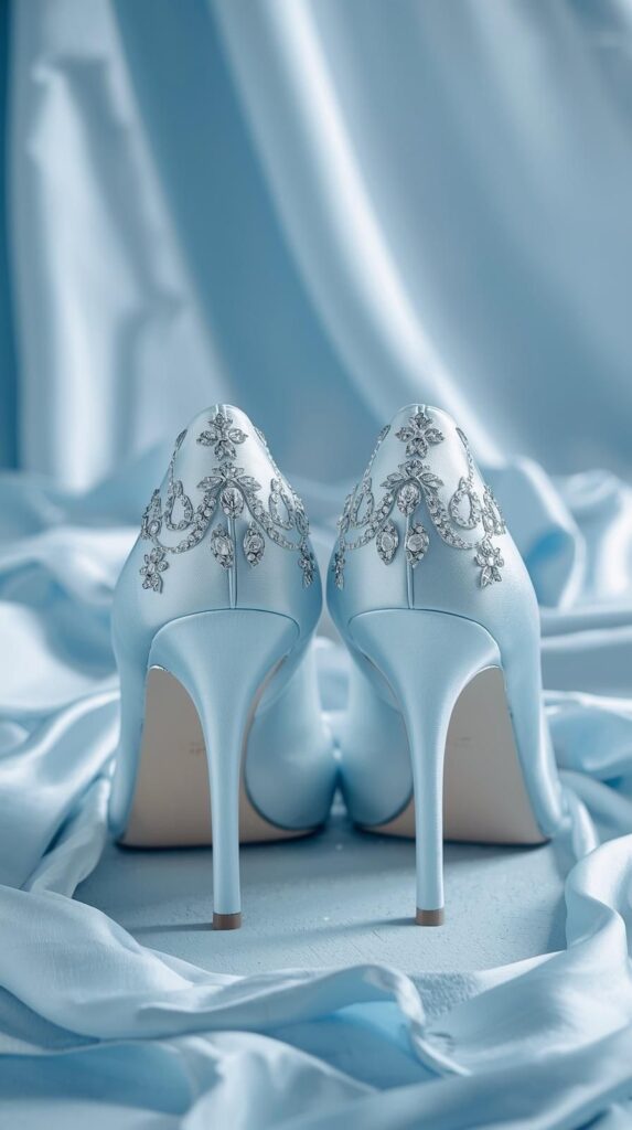 Ice Blue Crystal Wedding Shoes