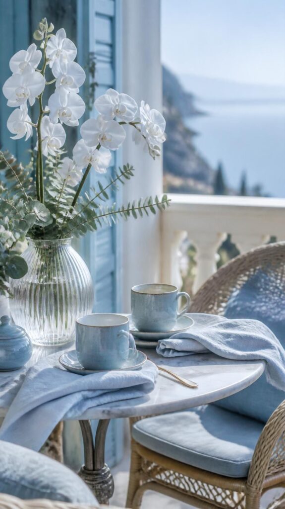 Ice Blue Balcony Coffee Table Corner