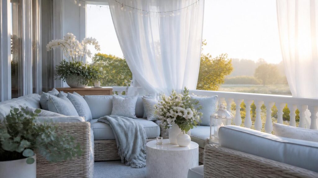 Ice Blue Balcony Ideas