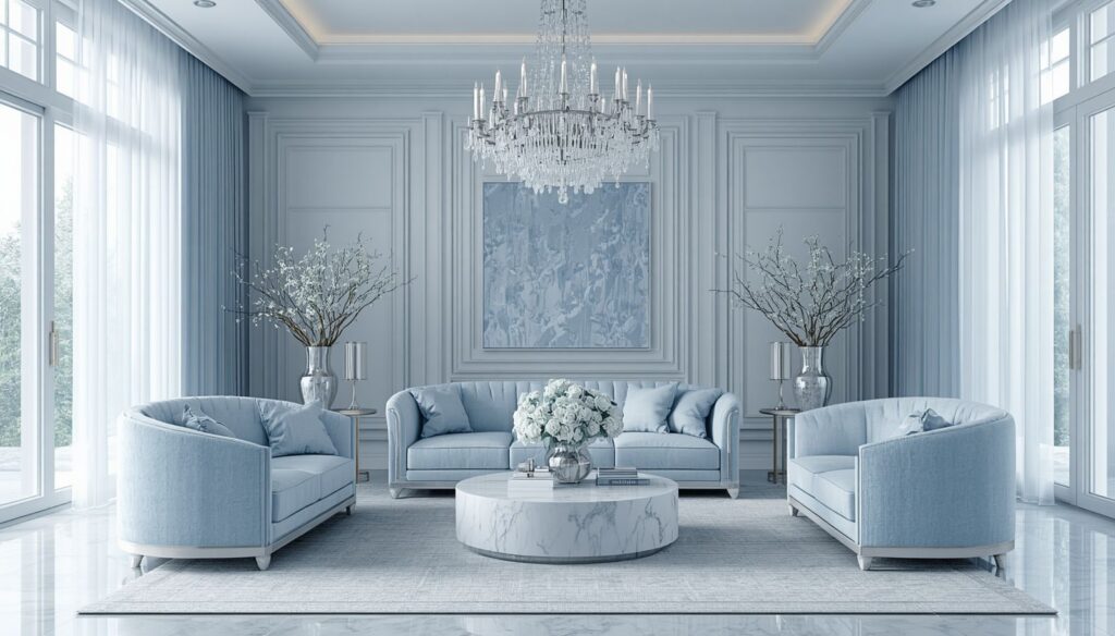 Ice blue living room