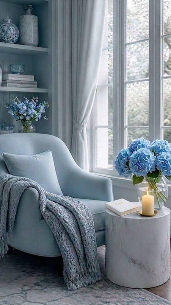 Ice Blue Reading Corner in Home Spa