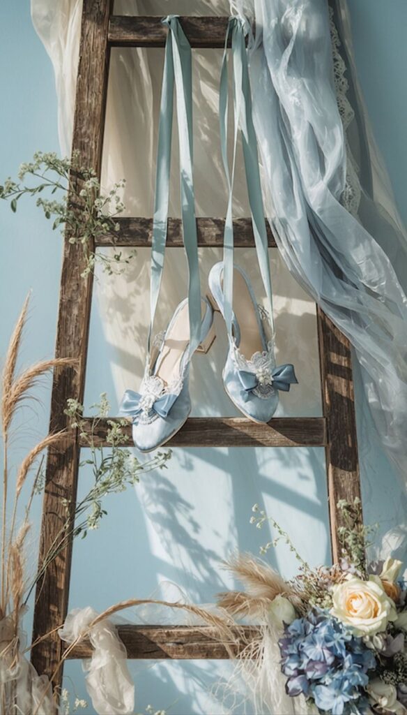 Ice Blue Boho Wedding Shoes