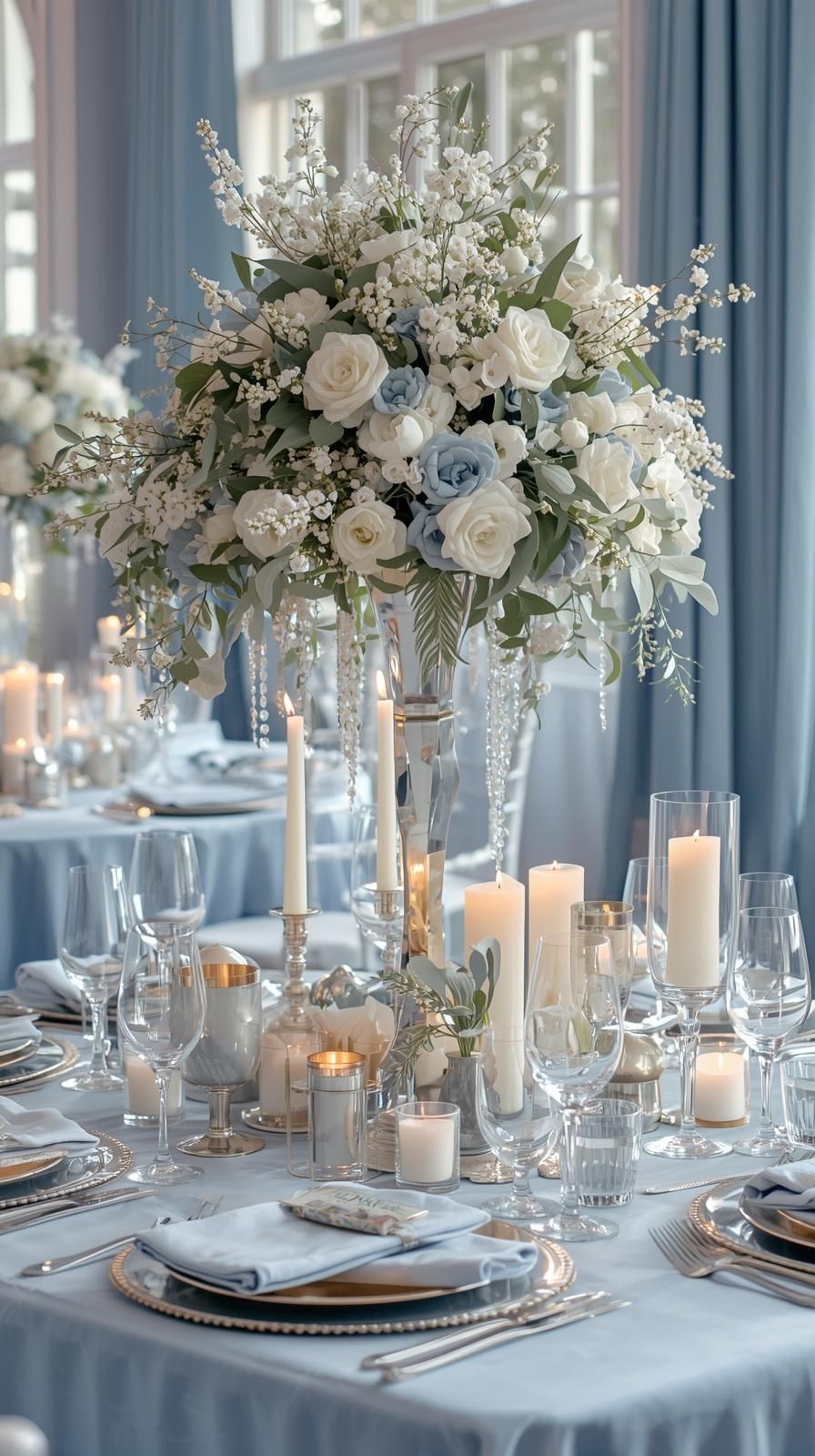 Ice Blue Wedding Centerpieces
